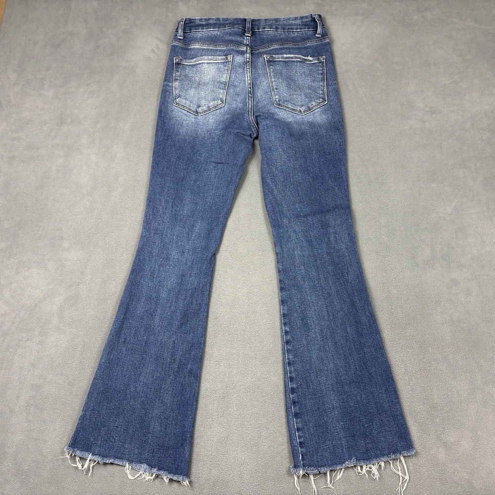 Vervet Size 26 Bella High Rise Distressed Flare Jeans Raw Hem High Rise - Picture 4 of 9